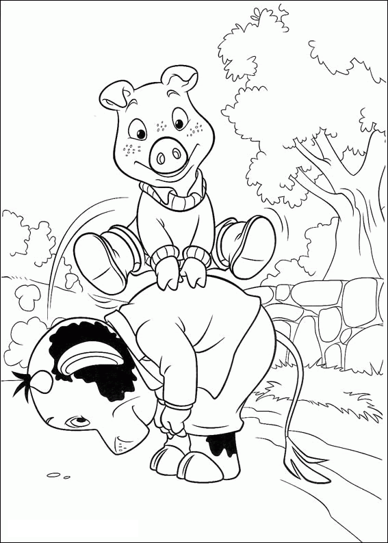 Plansa de colorat cu Aventurile lui Piggley 45 40